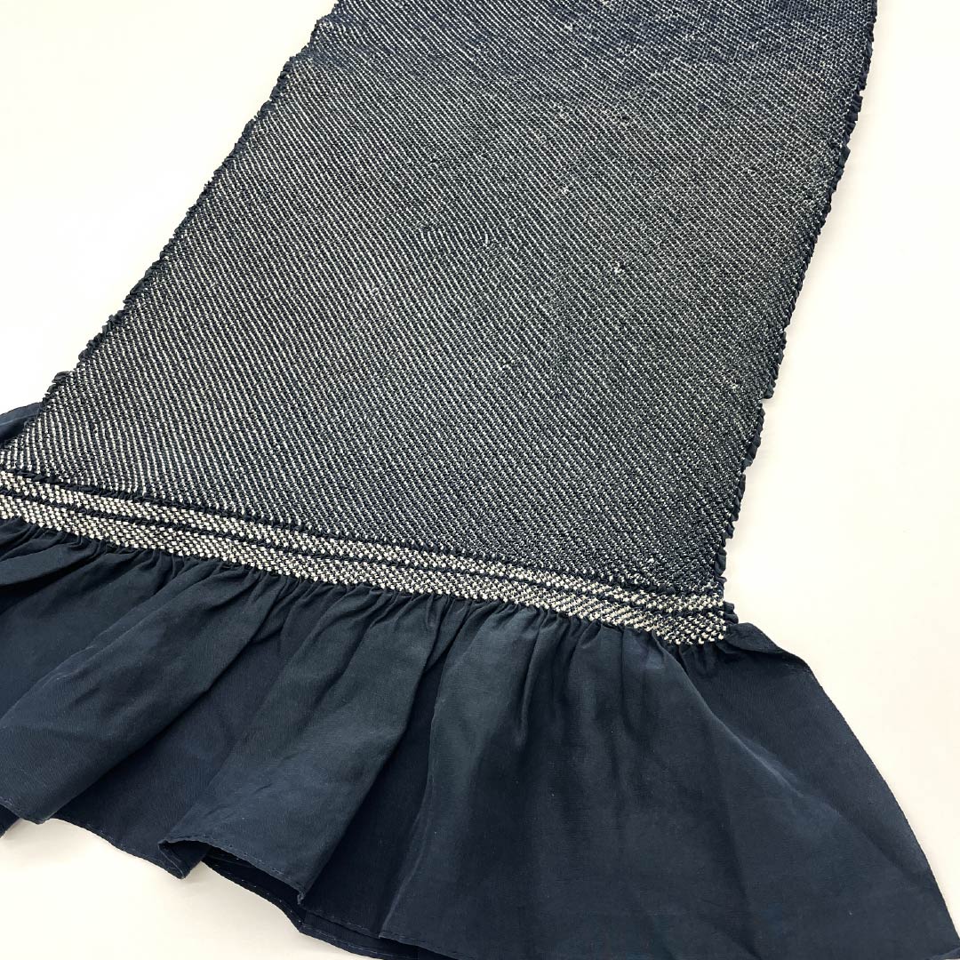 Heko obi, pure silk, Indian indigo, all-shibori, length 262cm, width 25cm, S rank, navy blue, 1134000352918