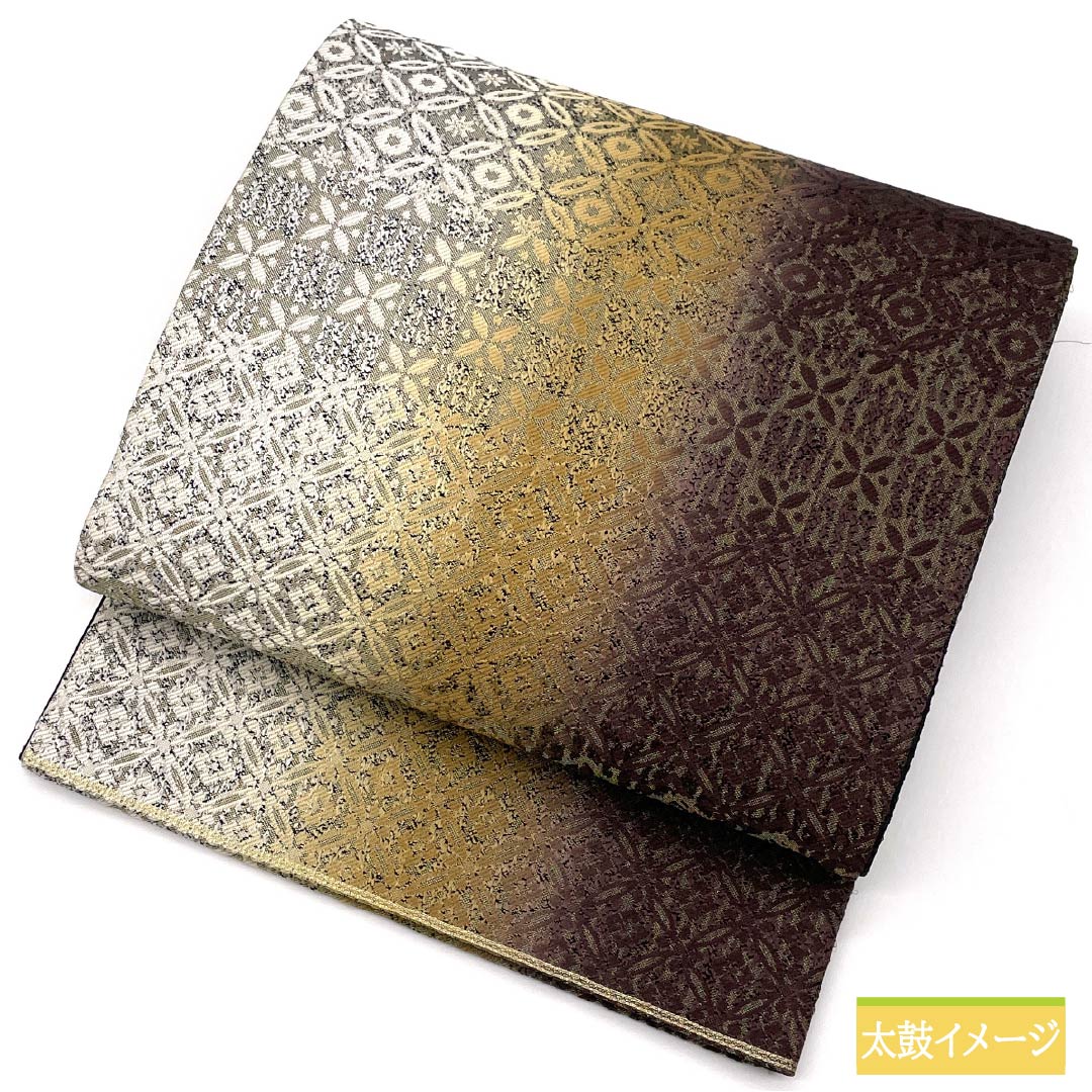 Pure silk obi with a cloisonne flower diamond pattern, length 450cm, S rank, full-length, semi-formal, gradient pattern, product number 1123014852499
