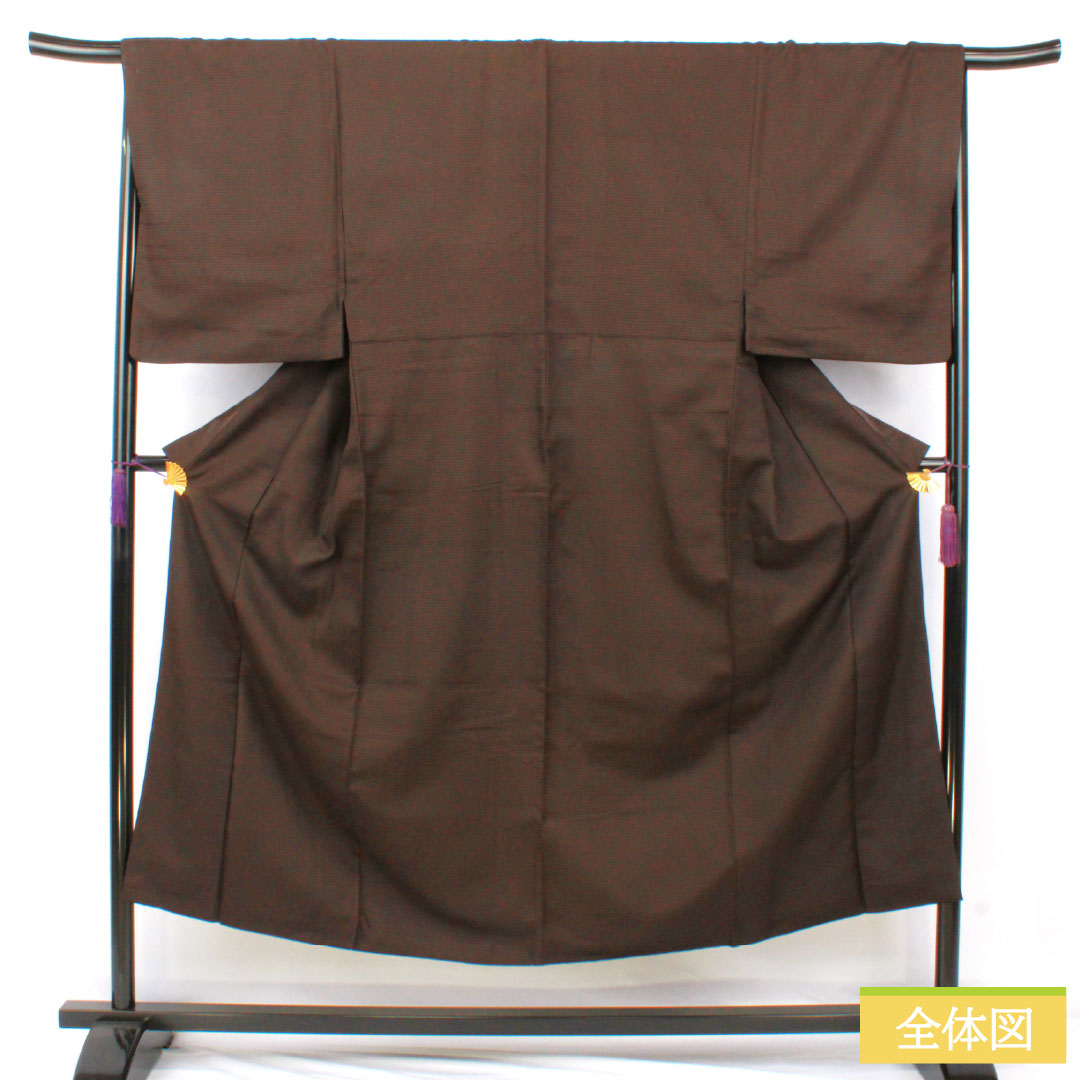 Men's pure silk, A-rank, length 148cm, sleeve length 68cm, charcoal-colored, horizontal stripes, lined, brown, product number 1119001703414