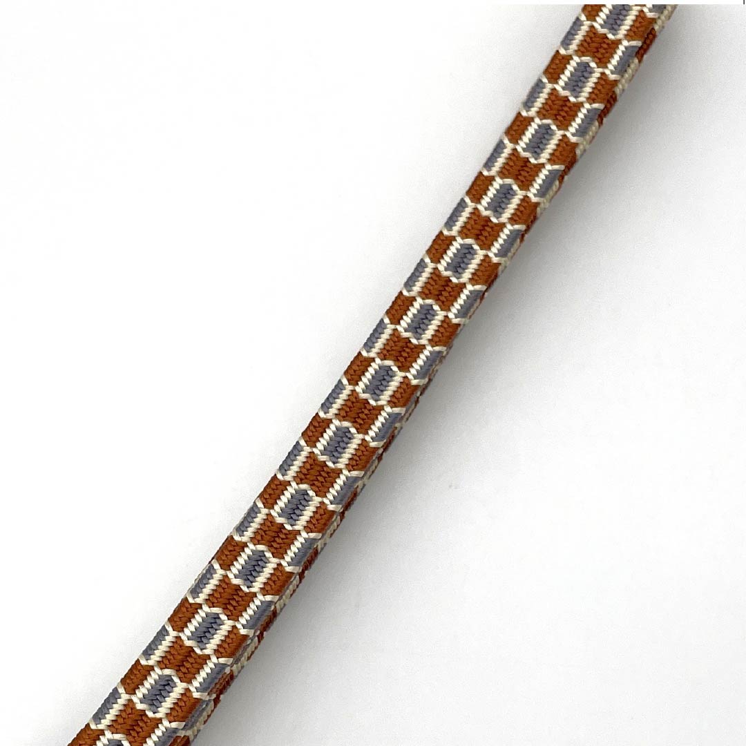 S-Rank Silk Obi-jime (Sash Band) in Birch Color with a Classic Checkered Pattern, Approximately 152cm Long and 1.3cm Wide, Casual Style, Brown, Product Number: 1135004742314