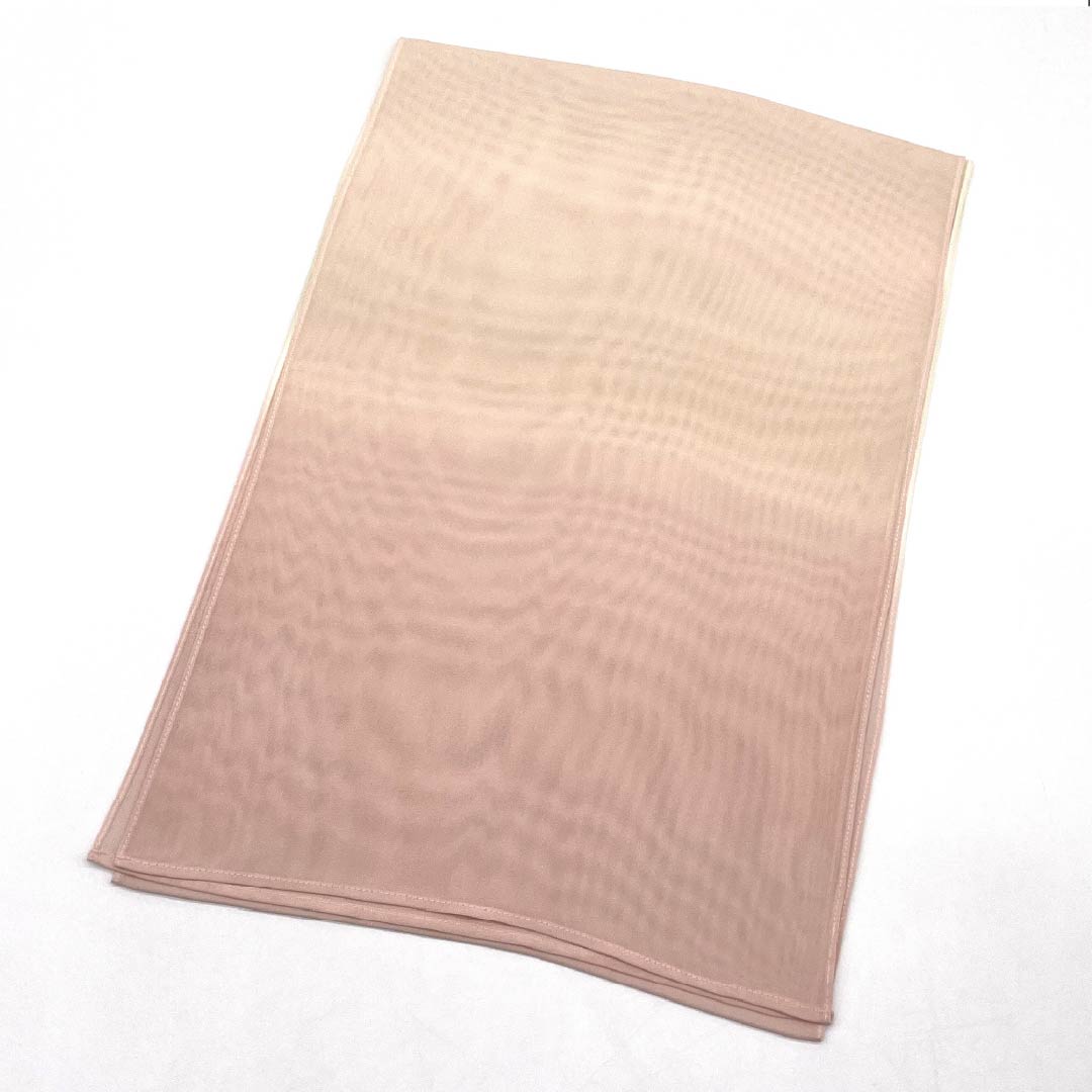帯揚げ 正絹 NEWランク セミフォーマル 乙女色(おとめいろ) 薄黄檗色(うすきはだいろ) 夏物 バイカラー 長さ約180cm 幅約29.5cm ピンク系 1136000991913