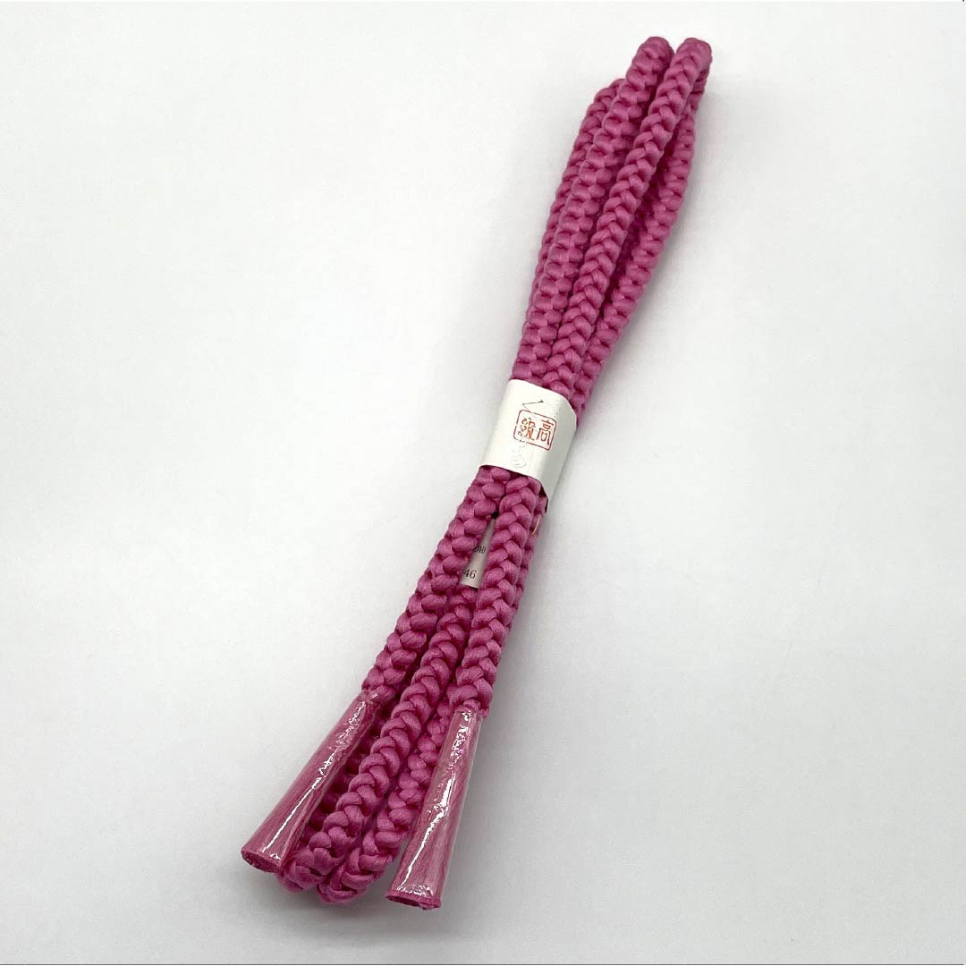 (Like New) Silk Obi-jime (Sash Band) - S-Rank, Hagi-iro (Lavender Green), Round Braid, Approx. 166cm Long, Approx. 1cm Wide, Casual, Pink, Item Number: 1135005292313