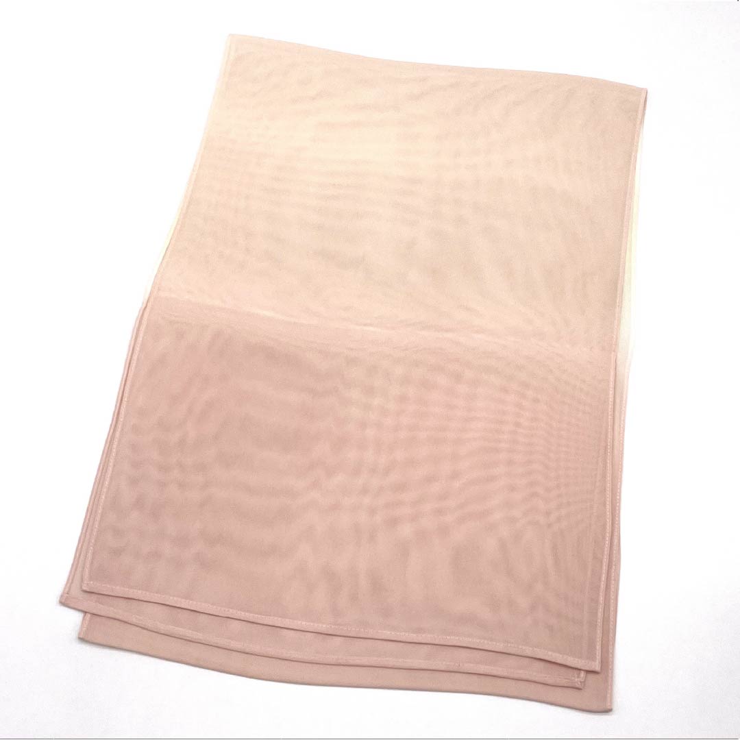 (Like New) Silk Obiage (Semi-Formal) - Maiden Color (Otomeiro) and Sulfur Color (Iouiro) Gradient - Summer Style - Length: Approx. 180cm, Width: Approx. 29.5cm - Pink - Product Number: 1136002191913