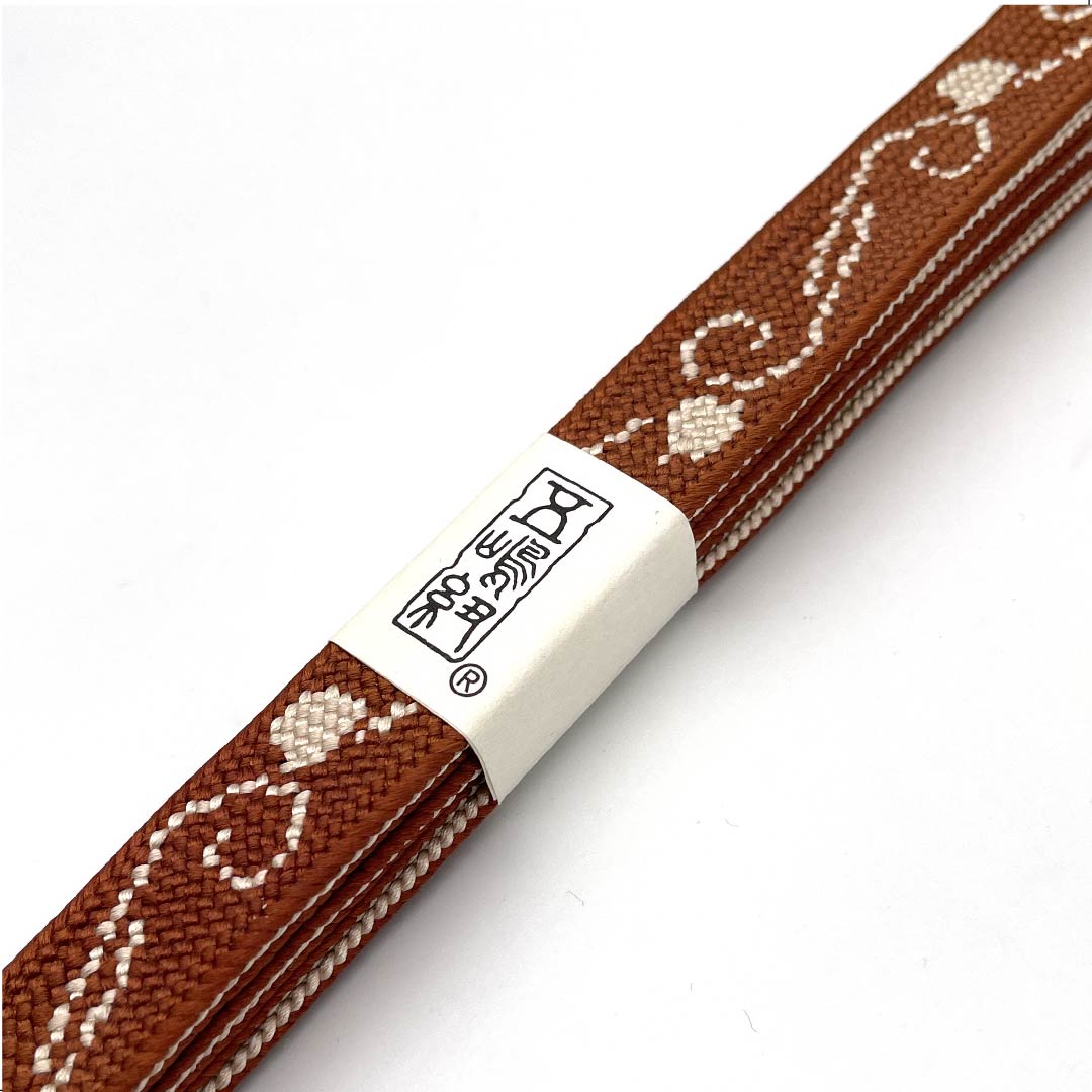 (新古品) 帯締め 正絹 四分紐 肉桂色(にっけいいろ) 五嶋紐 江戸組紐 新古品 長さ約153cm 幅約1.7cm カジュアル Sランク 茶系 1135002922314