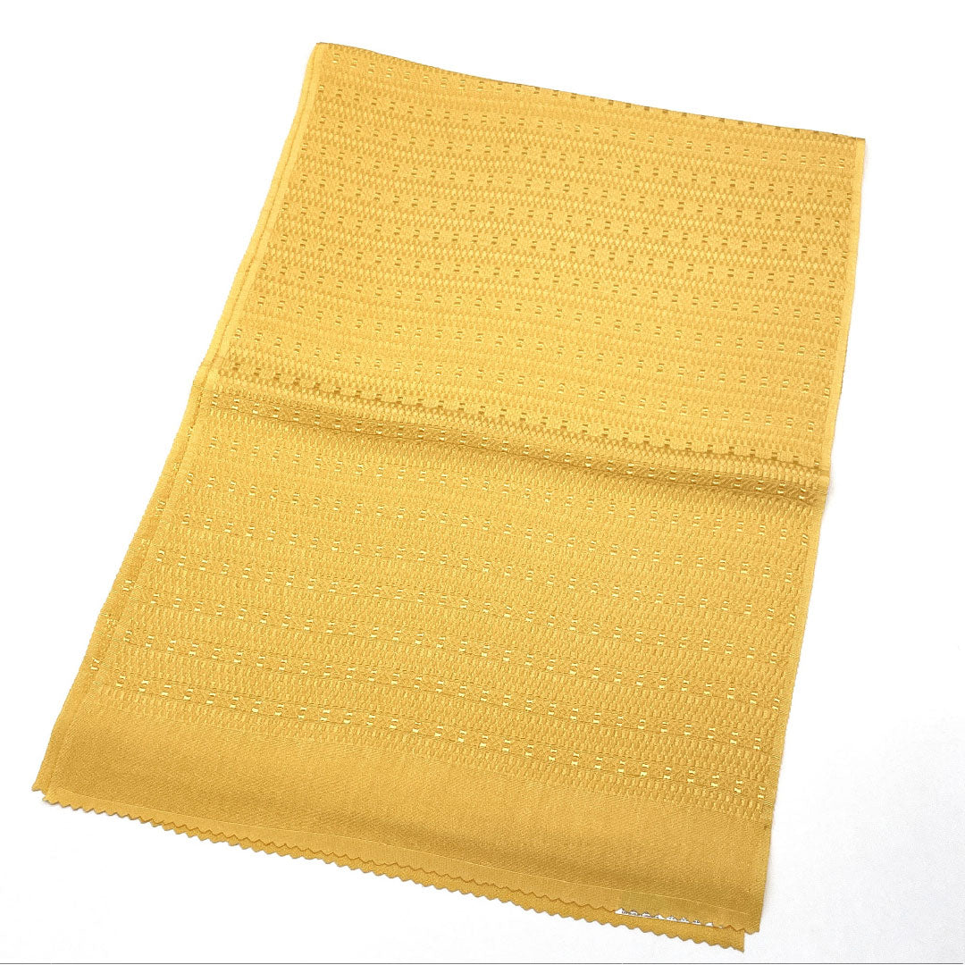 (Like New) Silk Obiage (Sash) - New, Casual, Corn-Colored, Solid Color, Length: Approx. 172cm, Width: Approx. 30cm, Yellow, Item Number: 1136001481926