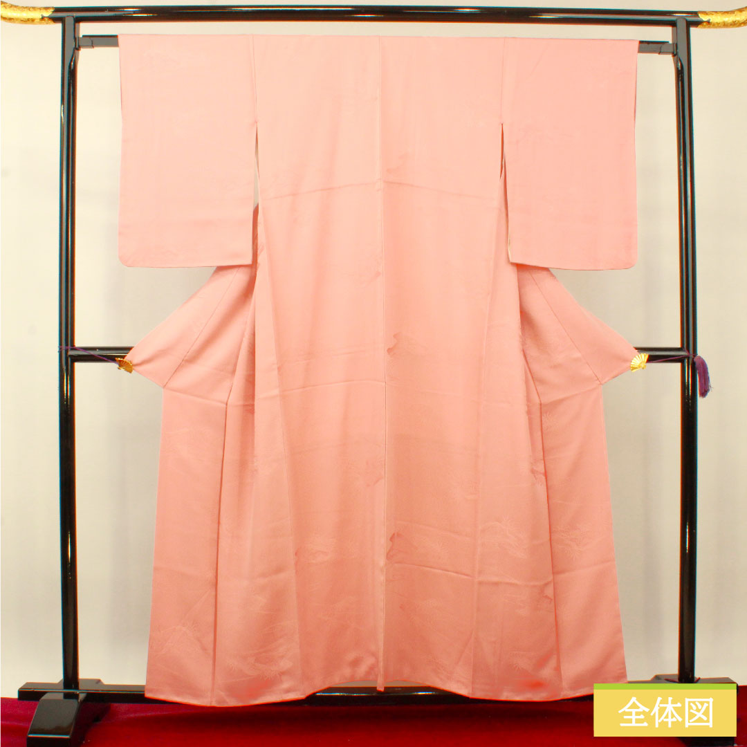 色無地 正絹 身丈156cm 裄丈63cm 薄紅梅色(うすこうばいいろ) 袷 Sランク ピンク系 1114001172313