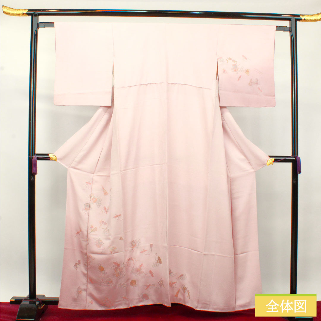 Homongi Pure silk Sleeve length 160cm Sleeve length 62.5cm Fading red Suzhou embroidery Shantou embroidery Treasure S rank Pink 1112003422413