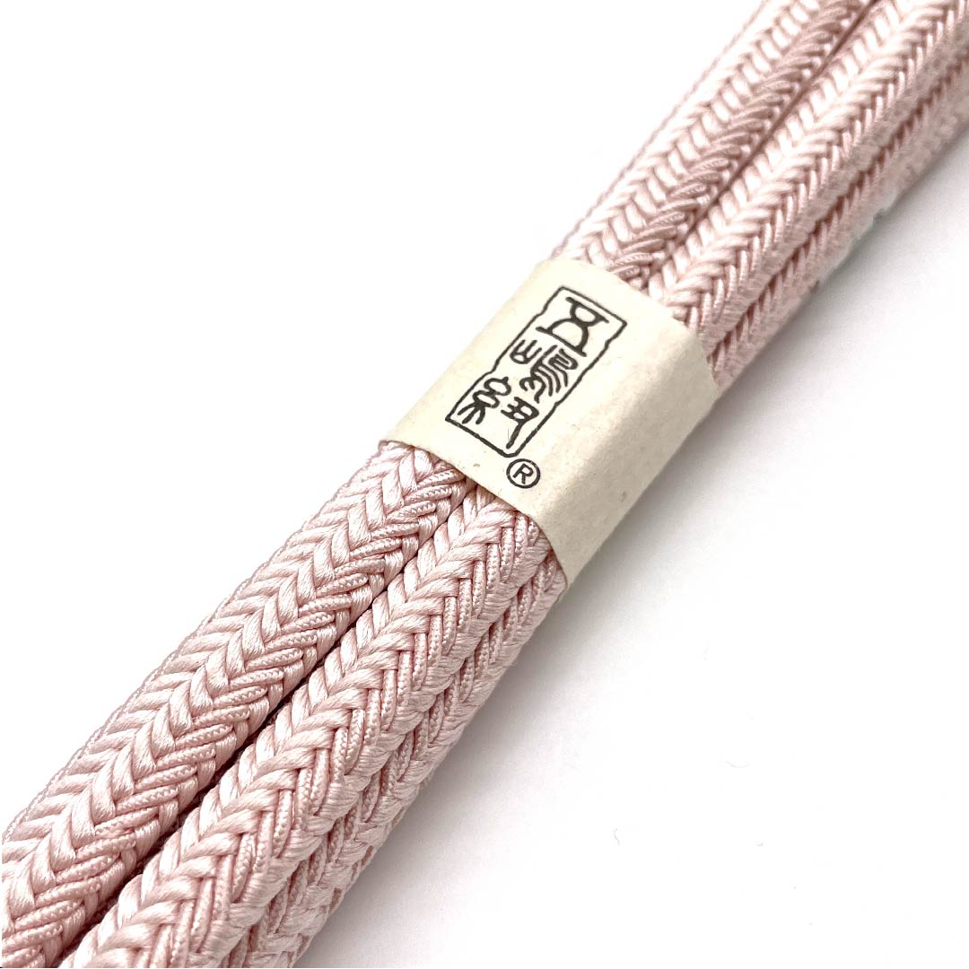 (新古品) 帯締め 正絹 四分紐 桜色(さくらいろ) 五嶋紐 江戸組紐 新古品 長さ約162cm 幅約1.2cm カジュアル Sランク ピンク系 1135002502313