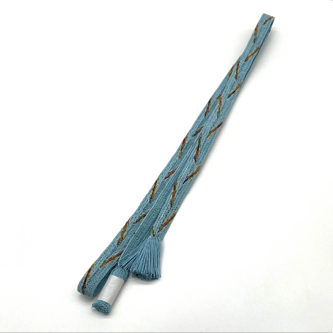 (新品)帯締め 正絹 NEWランク 水縹色(みずはなだいろ) 翠嵐工房 単衣用 夏用 長さ約165cm 幅約1.5cm セミフォーマル 水色系 1135005481324