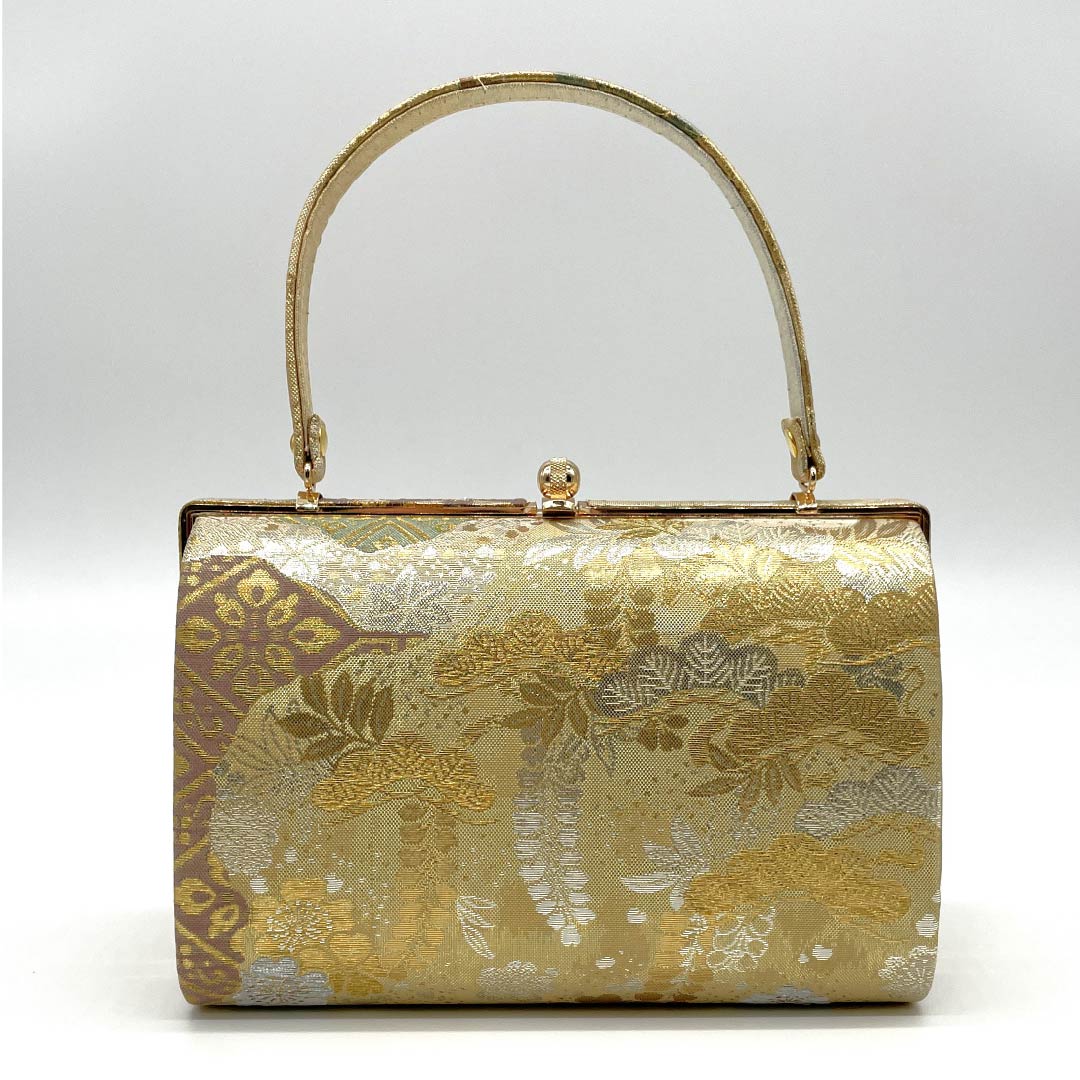 Formal Japanese style bag, gold color (kin-iro), for Tomesode, gold eagle, classic pattern, gold, S rank, 113900056221