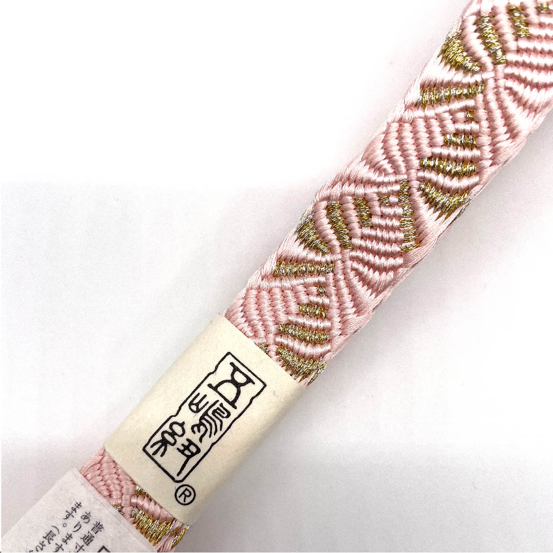 (新古品) 帯締め 正絹 四分紐 浅紅色(あさべにいろ) 五嶋紐 江戸組紐 長尺 長さ約175cm 幅約2cm フォーマル Sランク ピンク系 1135000422913