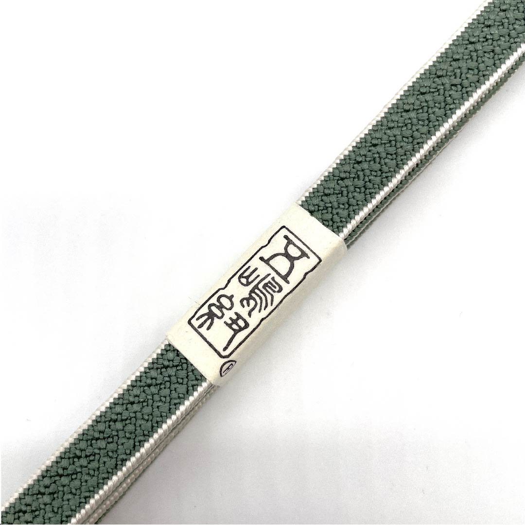 (New old stock) Silk obijime (belt fastener) 3-minute string Iwai brown Goshima string New old stock Length approx. 129cm Width approx. 0.9cm Casual S rank Green 1135000662319