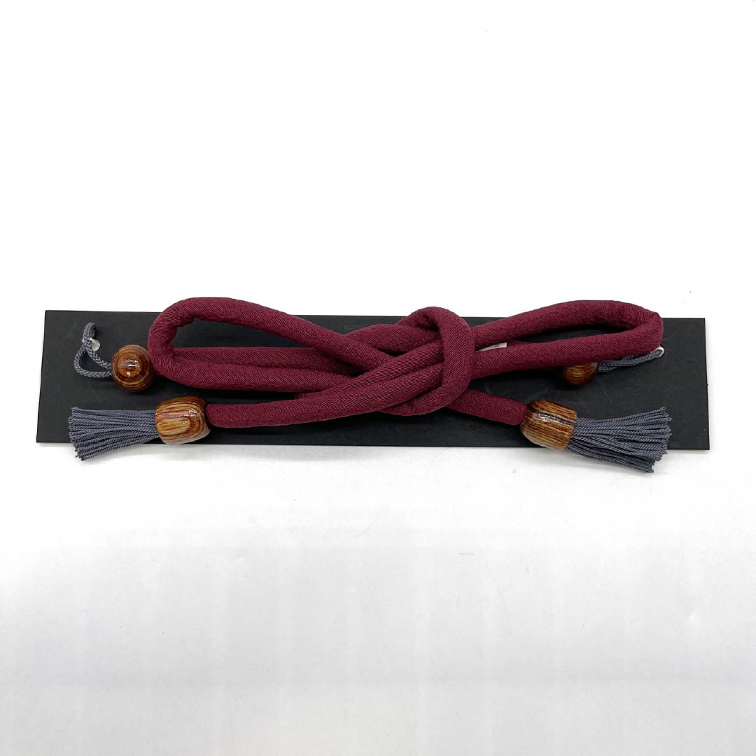 Haori cord, pure silk, new rank, casual, deep purple, twisted tassel, moro rope knot, bow knot, round hook, purple, 1121000061920