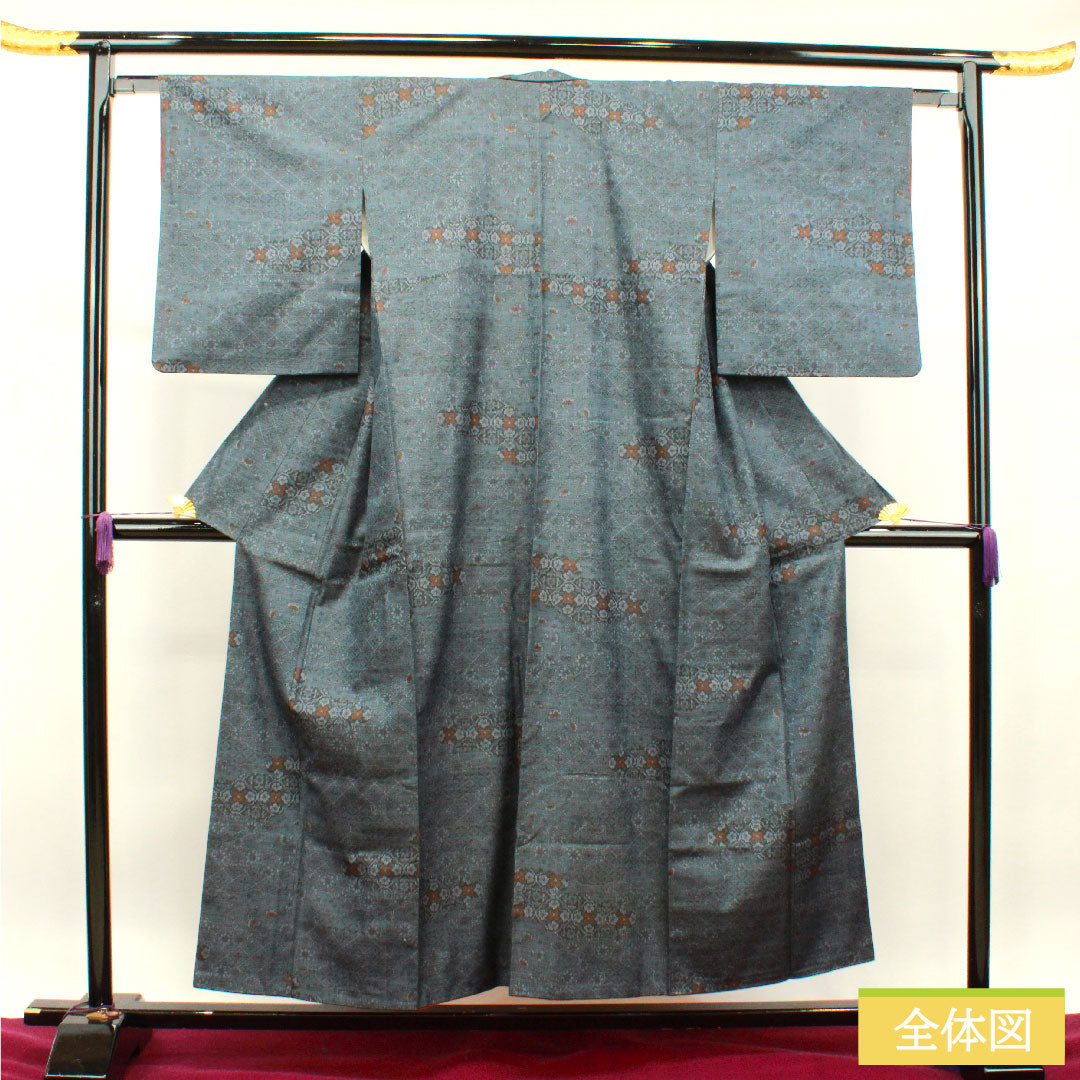 Murayama Oshima Tsumugi Silk Length 153.5cm Sleeve length 63.5cm Sleeve length 63.5cm S rank Aizome Navy 1116002862218