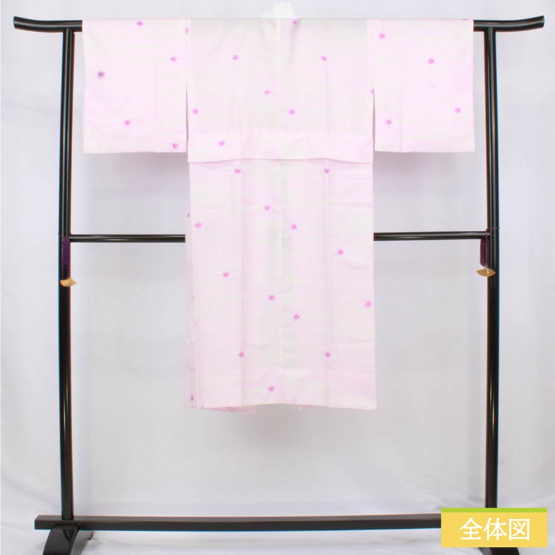 Nagajuban (long under-kimono), Polyester, Grade A, Length 115cm, Sleeve Length 61cm, Single-layer, Pale Pink (tankoshoku), Abstract Pattern, Half-collar, with Raising, Purple, 1129000783120