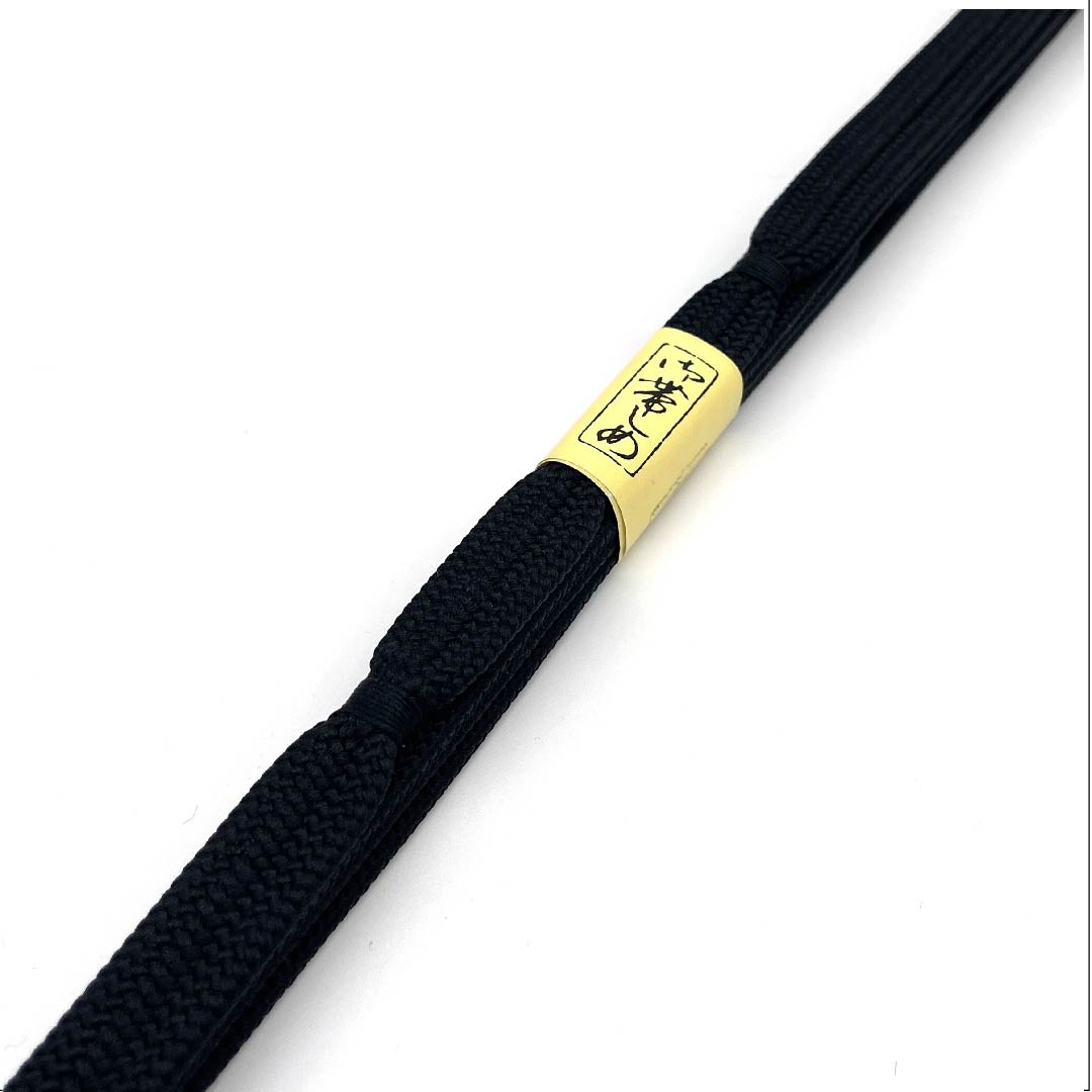 (New old stock) Obi-jime (belt fastener) made of pure silk, quarter-length cord, black color, new old stock, length approx. 156cm, width approx. 1.2cm, casual, S rank, black, 1135002632310