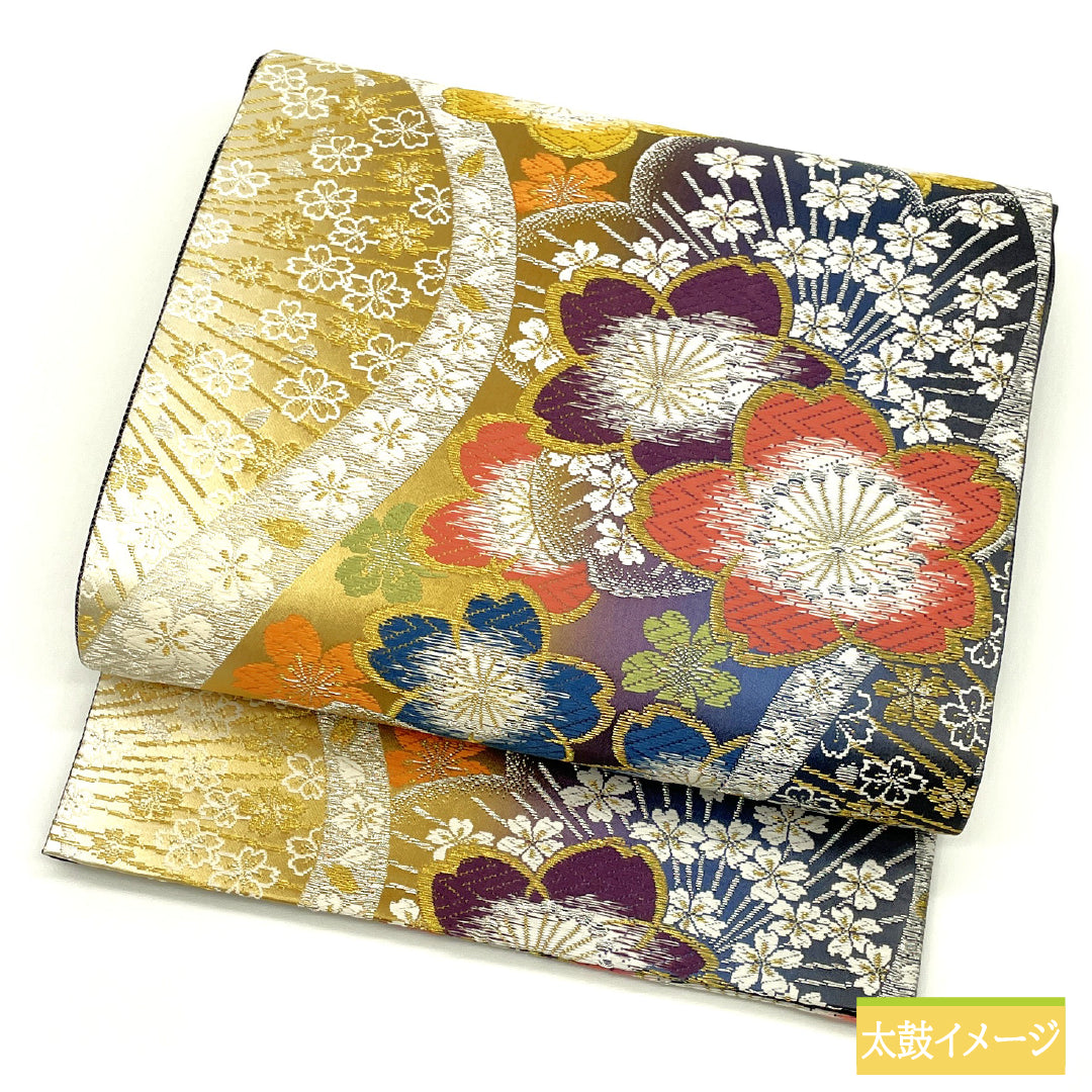 Fukuro Obi Silk S Rank Sakura Nishijin-ori SAKU-HANA LONG VARIE Obi Length 444cm Rokutsu Formal Gradation 1123017272399