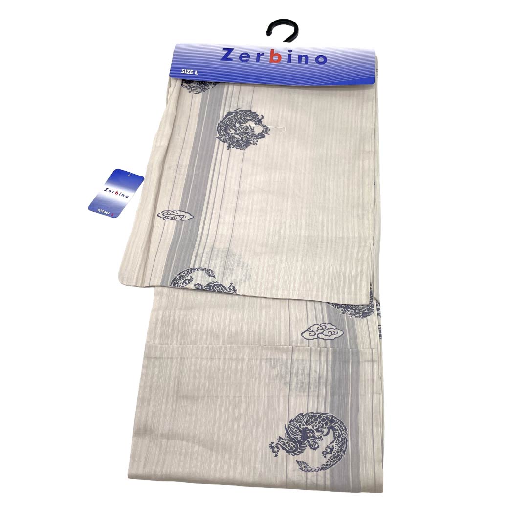 Men's Kimono, Cotton, New Rank, Length 149cm (58.7"), Sleeve to Shoulder 71cm (28"), Off-white, XYLICOOL Cooling Processed, Dragon, Unlined, Beige Family, 1138000141425