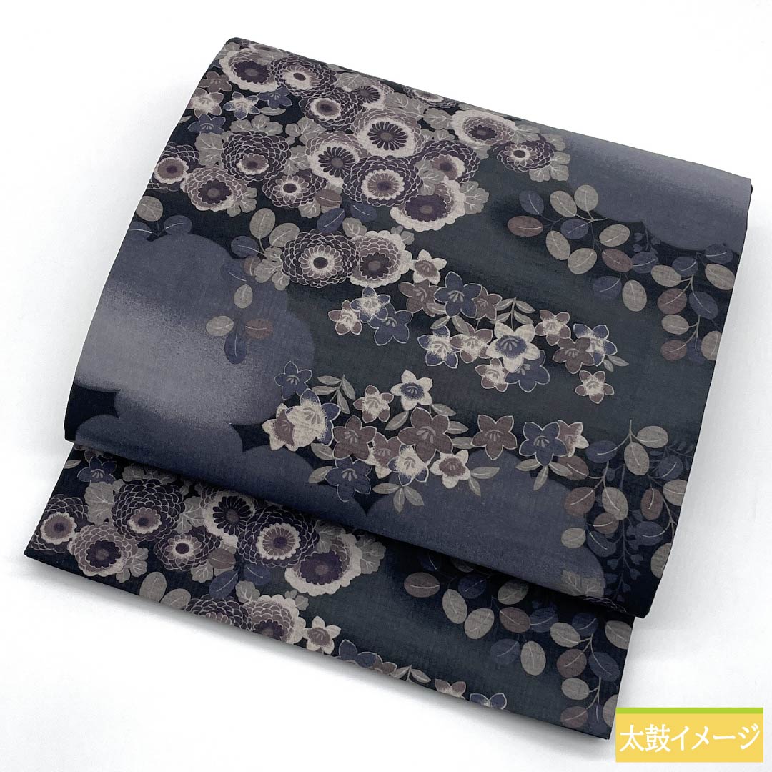 (Kyoto Fukuro Obi) Nagoya Obi, Polyester, Grade A, Kyoto Fukuro Obi, Dyed, Reversible, Cloud Pattern, Length 378cm, Full Length, Casual, Gradient, Item Number 1124011003399, Open-Leg Style