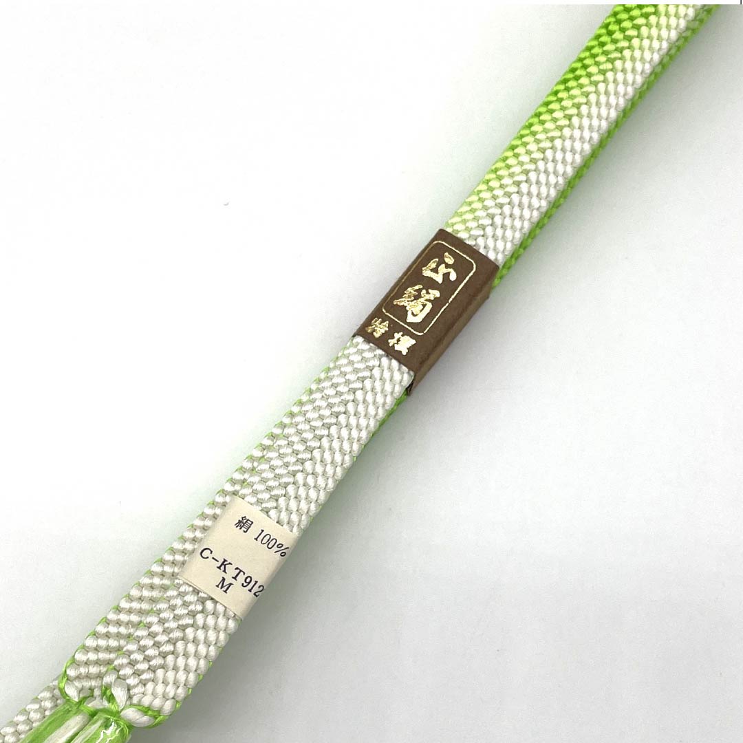 New Silk Obijime (Sash Band) in Light Green Gradient, Approximately 159.5cm Long, 1.5cm Wide, Semi-Formal, Green, Product Number: 1135003831319