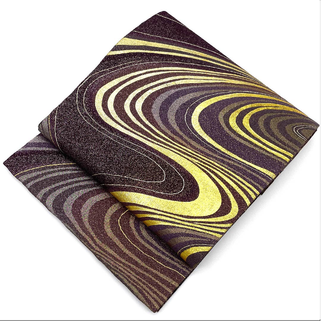 Fukuro Obi Futari Shizukairo (Futari Shizukairo) Reversible Flowing Water Scales Length 446cm Pure Silk S Rank Full Length Formal Purple 1123006662320