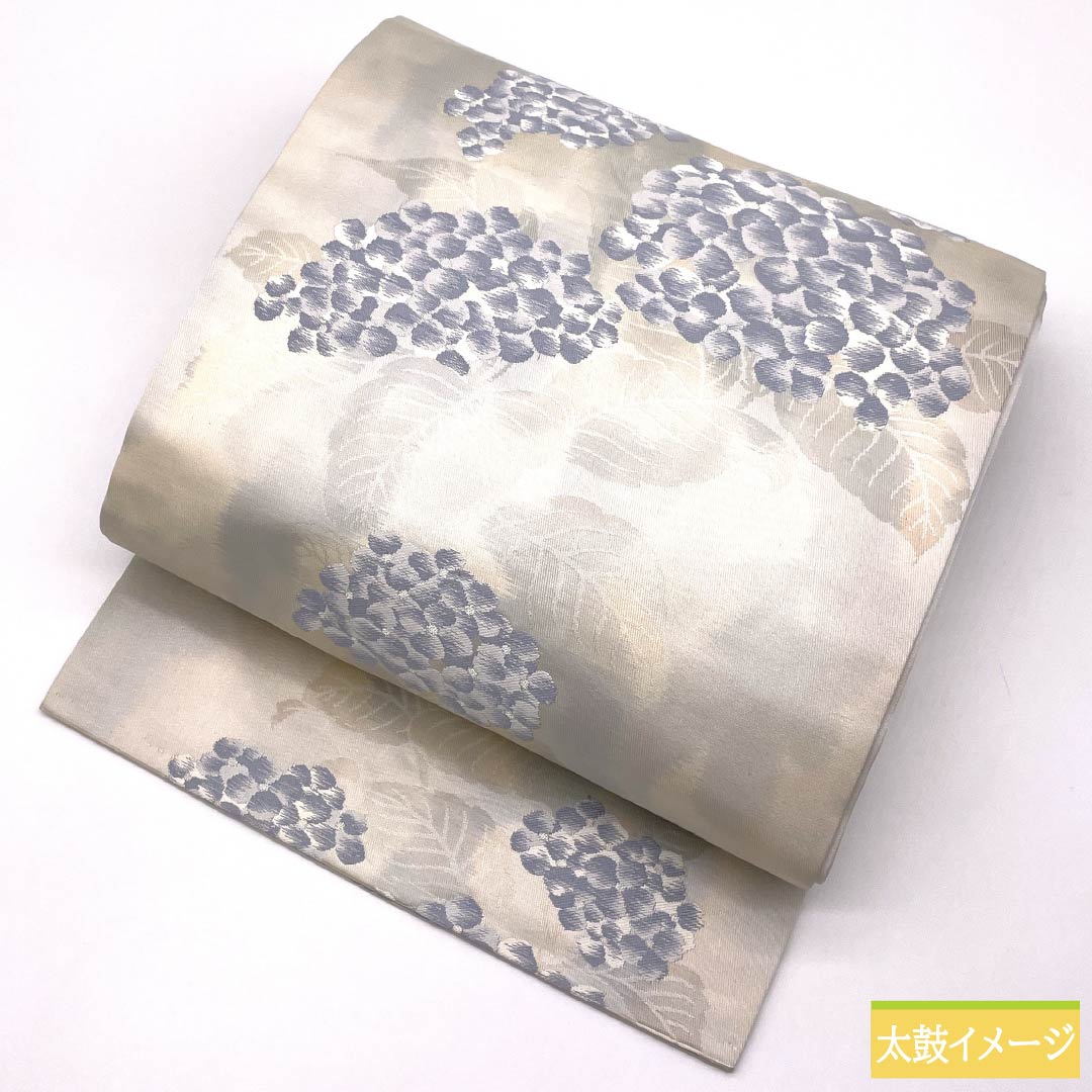 Nagoya Obi, Pure Silk, Grade B, Hydrangea Design, with Basting Thread, Length 367cm, Six-Ply, Semi-Formal, Gradient Pattern, 1124009034399, Nagoya Style