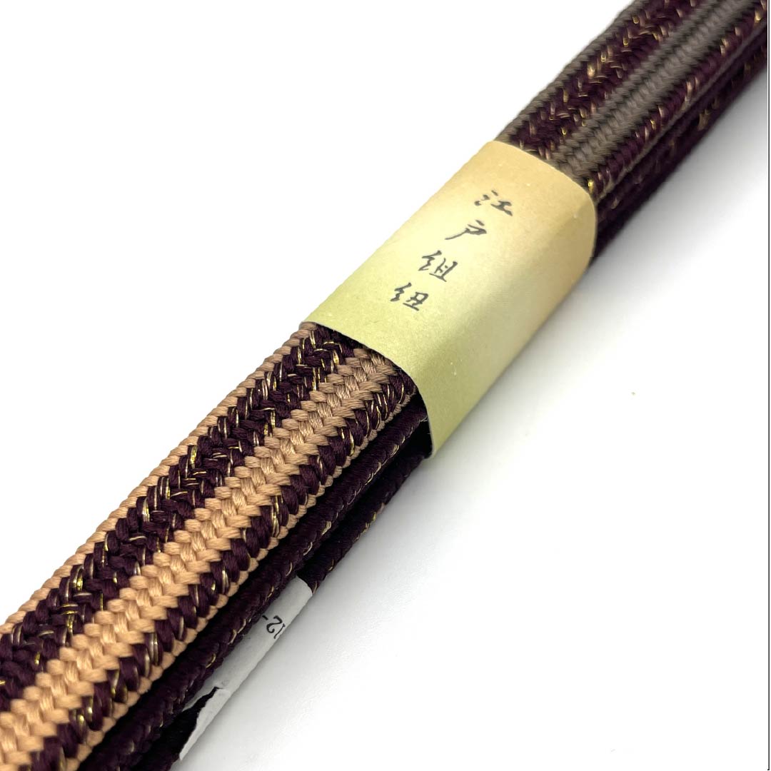 (新古品) 帯締め 正絹 四分紐 小紫色(こむらさきいろ) 平田組紐 貝ノ口縞遊玄染 長さ約170cm 幅約1.5cm フォーマル NEWランク 紫系 1135003371420
