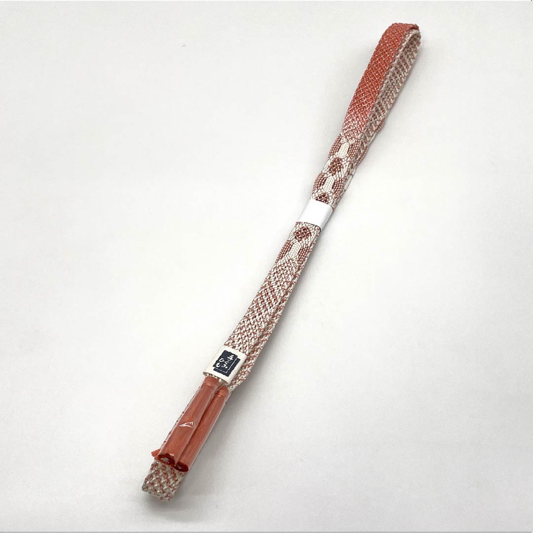 (新品)帯締め 正絹 NEWランク 中紅色(なかべにいろ) 単衣用 夏用 長さ約164cm 幅約1.7cm カジュアル 朱系 1135005741316