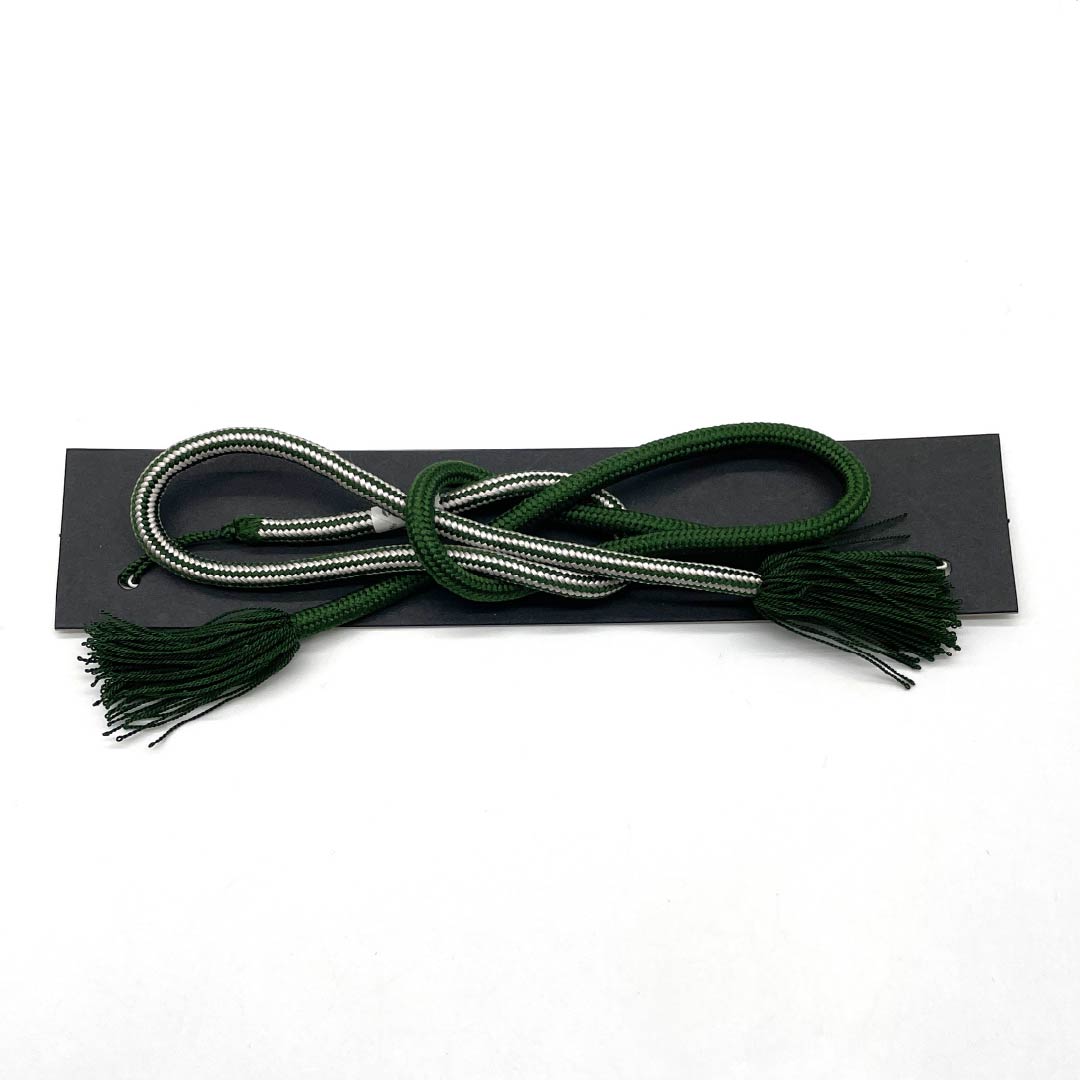 Haori cord, pure silk, new rank, casual, velvet-colored, twisted tassels, moro rope knot, bow knot, round braid, green, 1121000131919