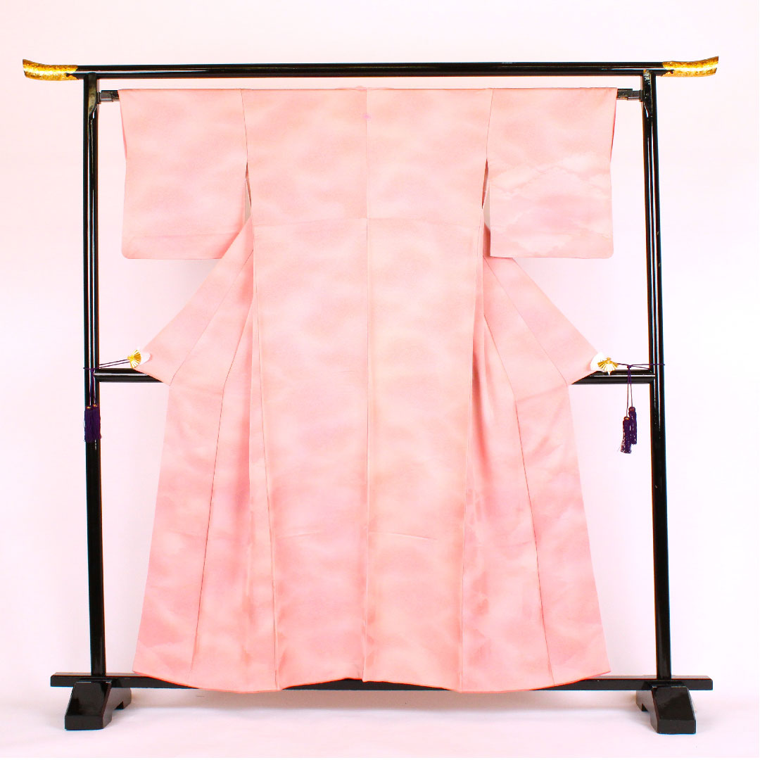 Plain color, landscape painting, length 158cm, sleeve length 65cm, lined, pure silk, A rank, pink, 1114000023113
