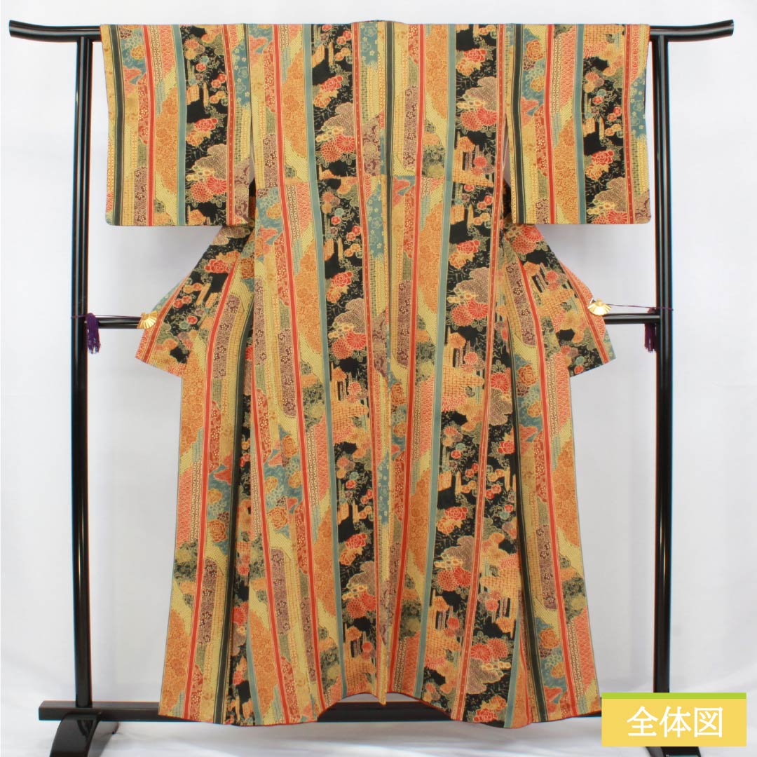 Komon (small pattern) pure silk, A-rank, length 155cm, sleeve length 62cm, lined, vertical stripes, classic gradient pattern, product number 1115006603399