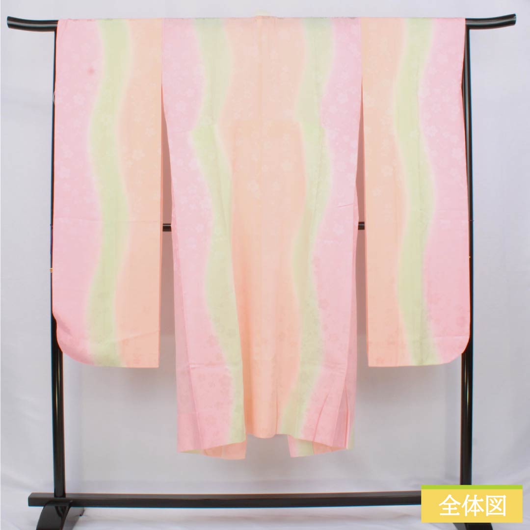 Nagajuban Silk S Rank Body Length 133cm Sleeve Length 66cm Unlined Blended Dye Sakura With Haneri Gradation 1129000732499