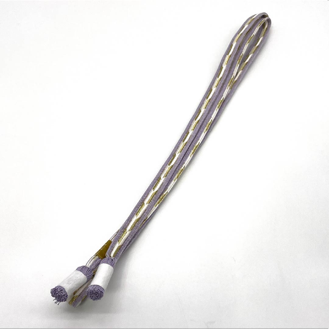 (Brand New) Pure Silk Obijime (Obi-jime) in Light Wisteria (Usu-Fuji-iro) - Long, Suiran Kobo, Arrow Feather Design, Approximately 186cm Long, Approximately 1.5cm Wide, Semi-Formal, Purple, Product Number: 1135005361420