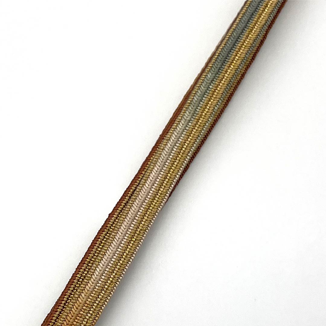 (新品)帯締め 正絹 NEWランク 樺色(かばいろ) 平田組紐 貝ノ口縞遊玄染 撚り房 長さ約157.5cm 幅約1.5cm セミフォーマル 茶系 1135005131314