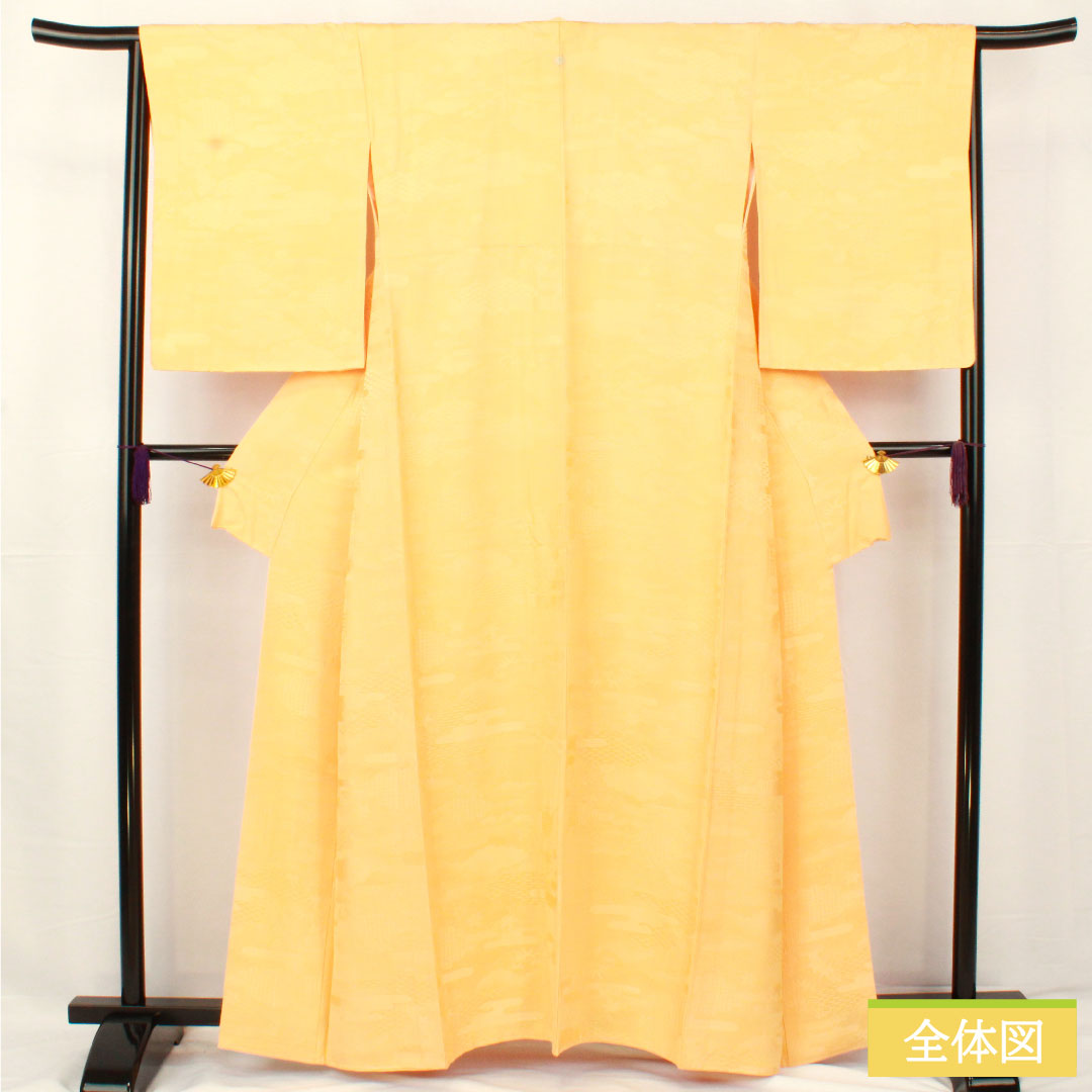 Plain color, pure silk, length 160.5cm, sleeve length 65cm, light persimmon color, one crest, snowflake and ivy, with basting thread, lined, S rank, orange, 1114001642426