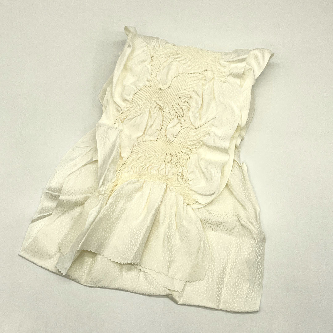 (新古品) 帯締め・帯揚げセット 正絹 NEWランク 乳白色(にゅうはくしょく) 留袖用 絞り 古典柄 長さ約160cm 幅約1.7cm フォーマル 白系 1141000371311