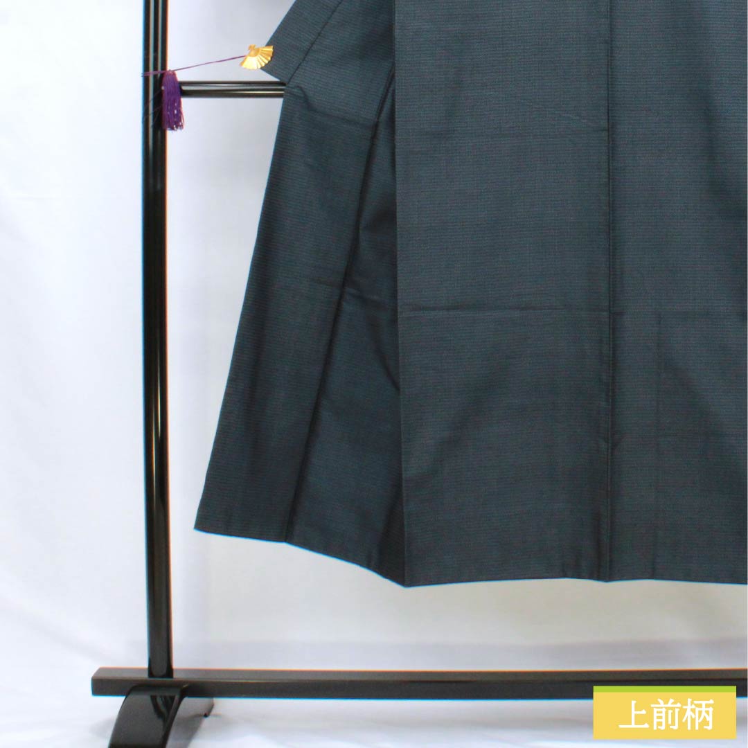 男物 正絹 Sランク 身丈139cm 裄丈64cm 大島紬 亀甲 袷 紺系 1119001082318