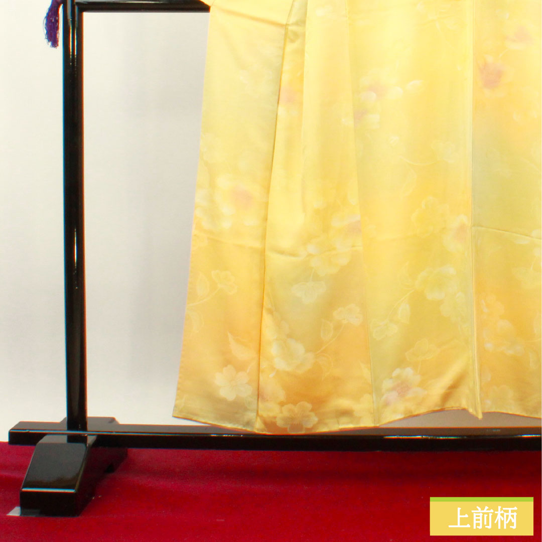 小紋 正絹 身丈153.5cm 裄丈63cm 袷 ぼかし染 花模様 Sランク グラデーション系 1115004032299