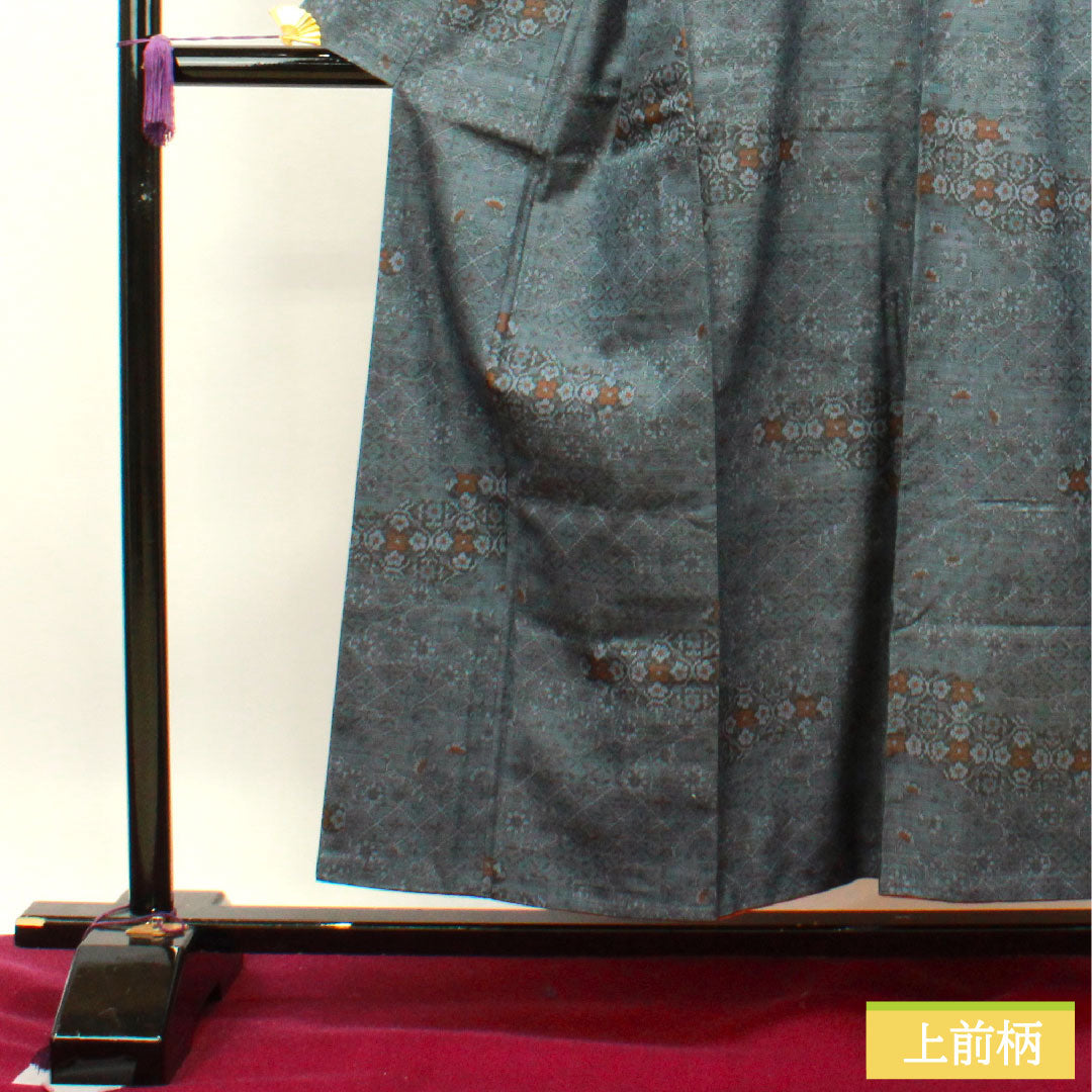 Murayama Oshima Tsumugi Silk Length 153.5cm Sleeve length 63.5cm Sleeve length 63.5cm S rank Aizome Navy 1116002862218
