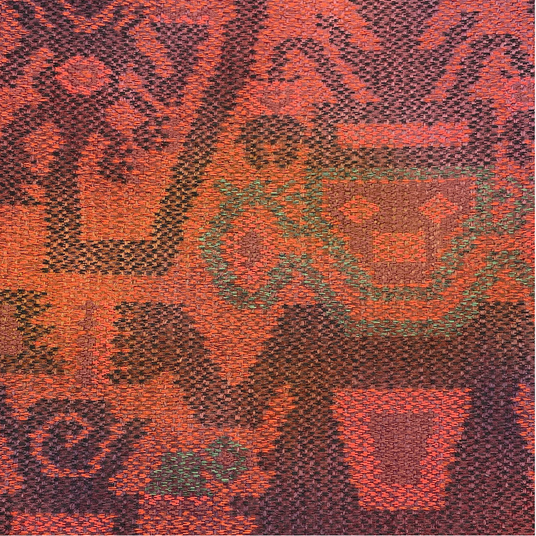 Fukuro Obi Egyptian Pattern Length 424cm Pure Silk S Rank Six-way Casual Red 1123002652312