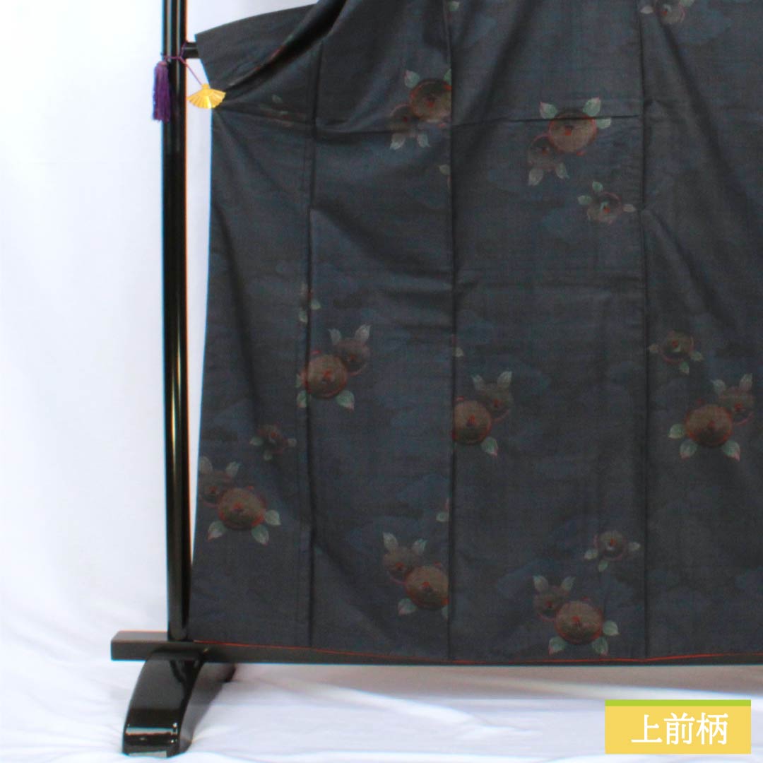 Tsumugi Silk B Rank Length 163cm (4ft 4in) Sleeve-to-sleeve 67cm (2ft 2in) Dark Blue Oshima Tsumugi 7-multi cloud patterns Lined Dark blue 1116004944418