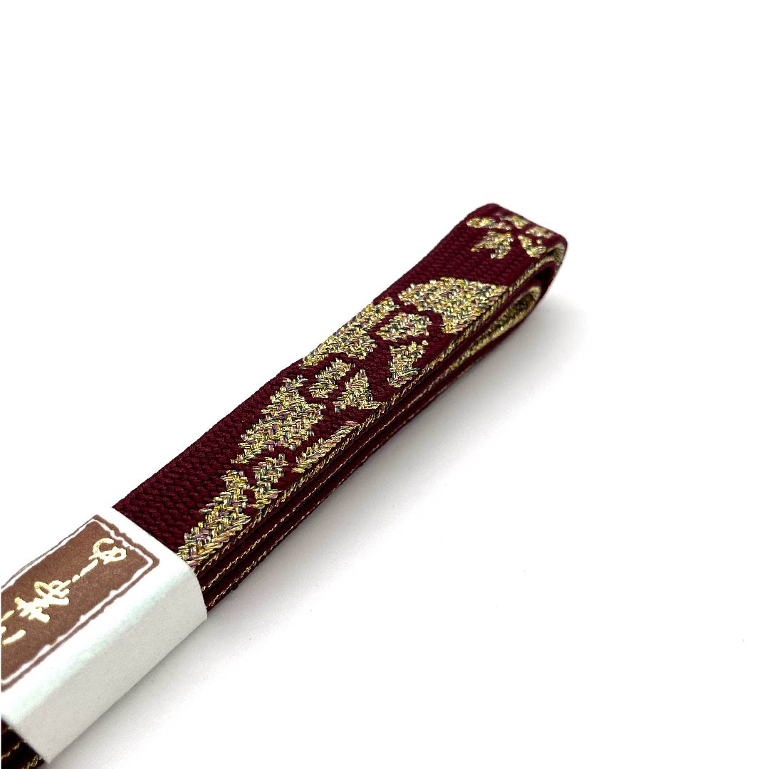 (New old stock) Obijime (sash fastener) Pure silk, quarter-length cord, crimson, metallic thread used, new old stock, length approx. 159cm, width approx. 1.5cm, semi-formal, S rank, purple, 1135002152320