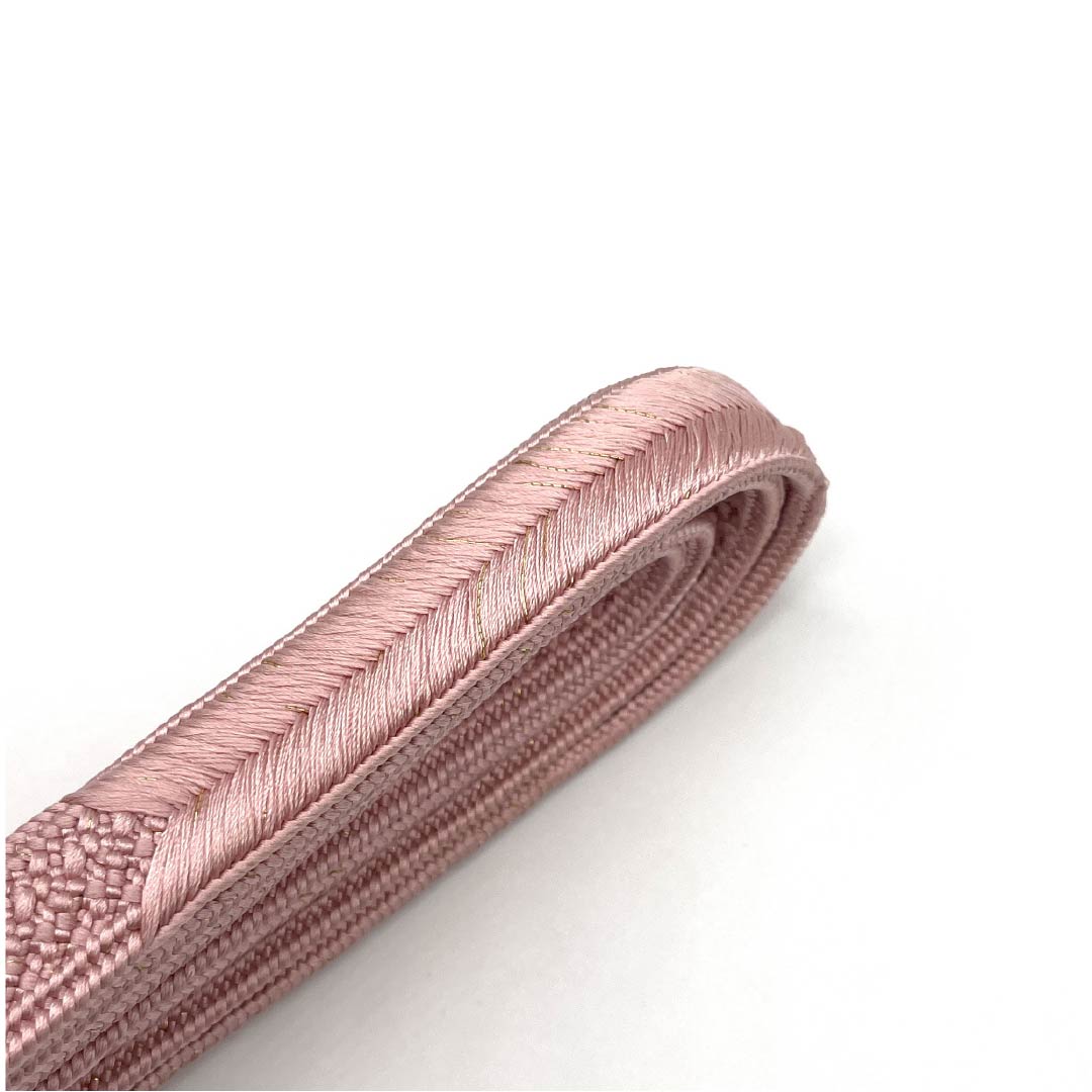 S-Rank Silk Obijime (Sash Band) in Light Crimson (Asabeniiro) - Approximately 159cm Long, 1.5cm Wide, Semi-Formal, Pink, Product Number: 1135003812313