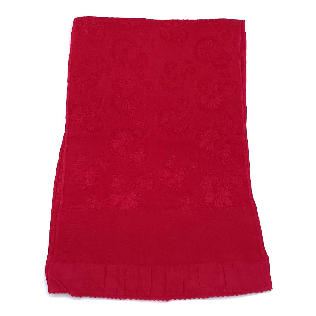 Obiage, pure silk, casual, crimson red, flower, length 176cm, width 27.5cm, S rank, red, 1136000442912