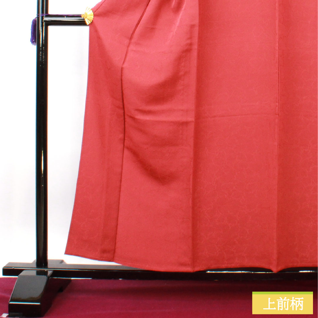 Plain color, pure silk, length 158cm, sleeve length 65.5cm, crimson, leaf pattern, ivy, single layer, A rank, red, 1114001503312