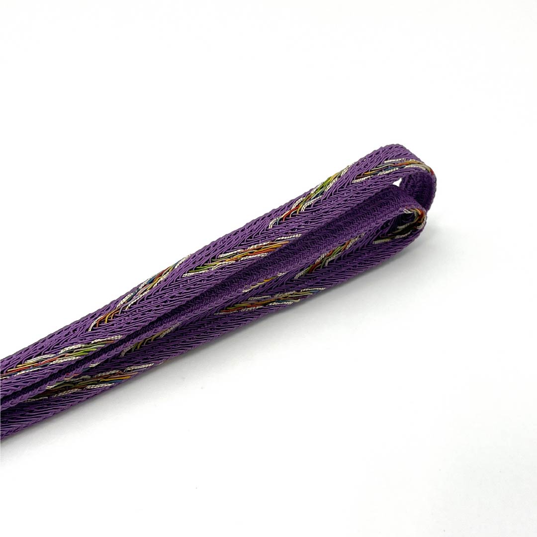 (Brand New) Pure Silk Obi-jime (Sash Band) in Honmurasakiiro (Purple) by Suiran Kobo, for Single-Layer Kimono (Undercoat) Summer Wear, Approximately 165cm Long, 1.5cm Wide, Semi-Formal, Purple, Product Number: 1135005471320