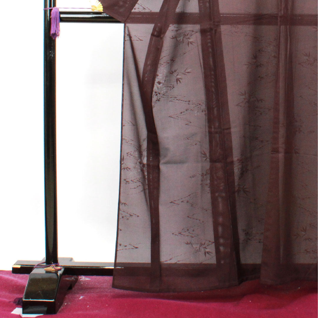 Summer pure silk plain color Length 163cm Sleeve length 64cm Extreme color (Shigokuiro) Flowing water Bamboo grass Silk S rank Purple 1132001402420
