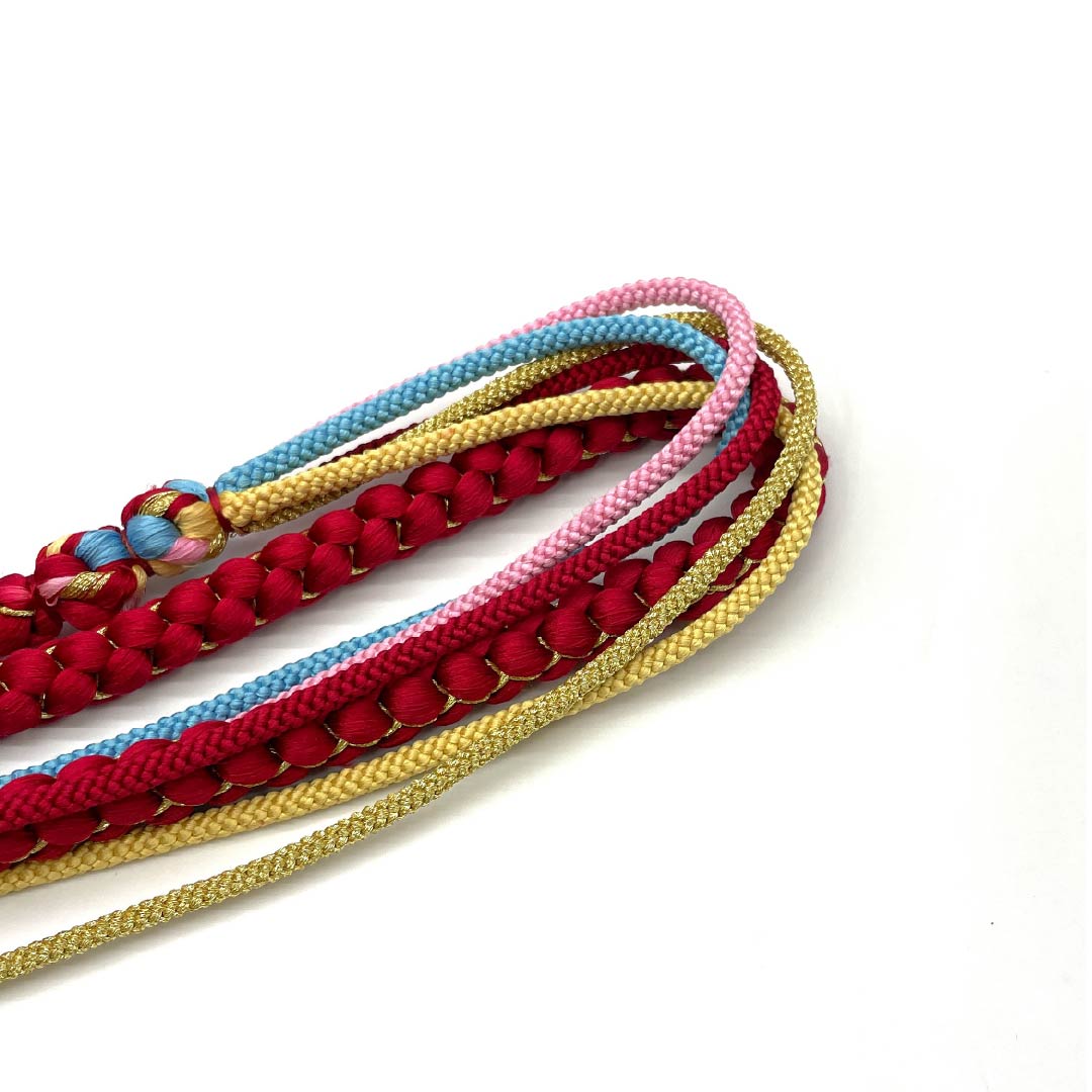 Obijime, Pure Silk, S Rank, Crimson Red, Marugumi, Length approx. 166cm, Width approx. 1cm, For Furisode, Red Tones, 1135006052312