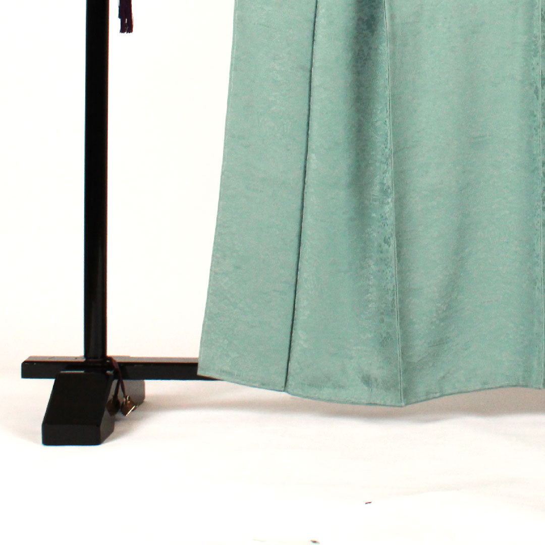 Plain color, Kotobukiori, Temple scenery pattern, Sword and katabami, Length 162cm, Sleeve length 64cm, Lined, Pure silk, S rank, Blue, 1114000302317