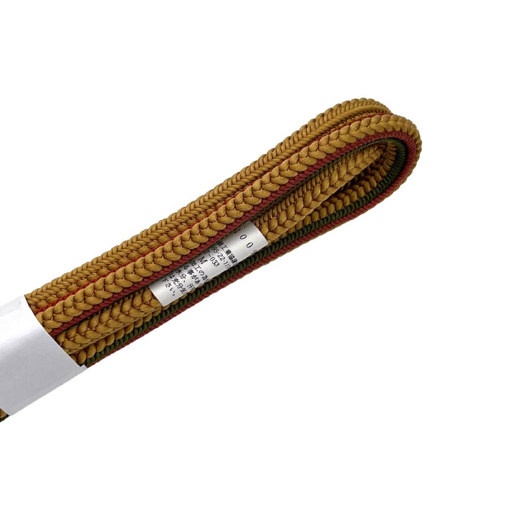 帯締め 正絹 NEWランク 黄茶色(きちゃいろ) 丸組 長さ約159cm 幅約1cm カジュアル 茶系 1135006371314